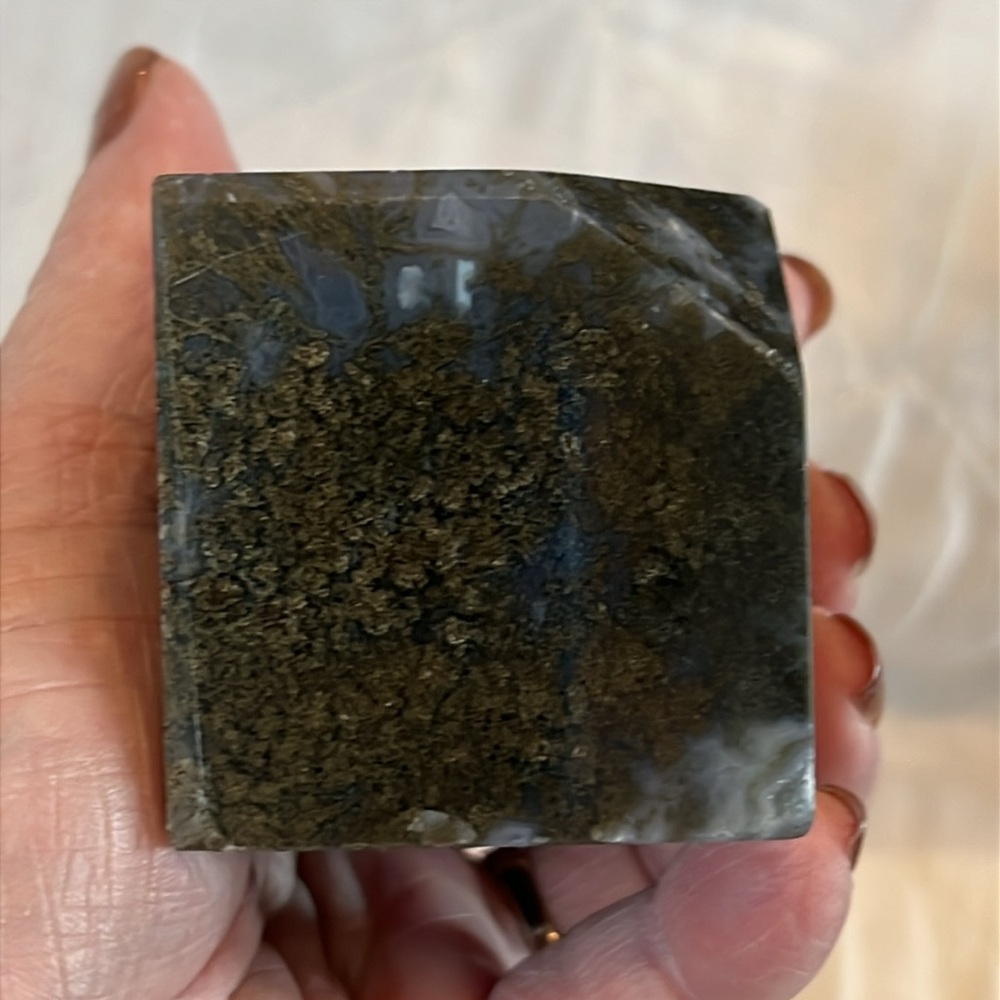 Moss Agate Crystal / Gemstone Cube NWOT - Picture 4 of 17